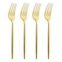 Garfos de plástico dourado U-QE 180 unidades, 19,3 cm, resistentes para festas Garfos de plástico dourado U-QE 180 unidades, 19,3 cm, resistentes para festas