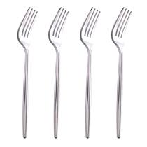 Garfos de plástico U-QE Silver 180 unidades descartáveis para serviços pesados Garfos de plástico U-QE Silver 180 unidades descartáveis para serviços pesados