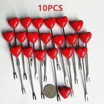 Garfos garfos de frutas porta-palito para lanches bolo de coração sobremesa comida picareta decoração garfos c-heart-10pcs