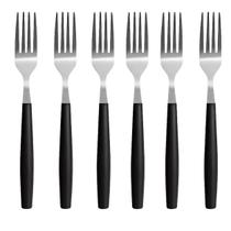 Garfos Inox Linha Premium Preto Kit 6 Peças com Cabo Anatômico e Corte Preciso