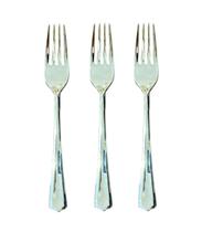 Garfos Refeição Descartáveis Luxo Plástico Prata 18Cm- 48Un Garfos Refeição Descartáveis Luxo Plástico Prata 18Cm- 48Un