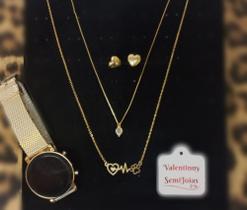 Gargantilha 2 e 3 correntes e pingentes. (Prata e Ouro) VALENTINNY SEMIJOIAS.