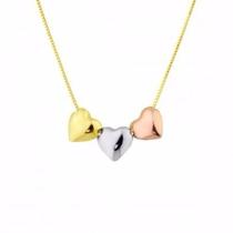 Gargantilha 3 Corações Em Ouro 18k-750 Certificado