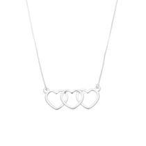 Gargantilha 3 Corações Unidos Prata 925