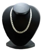 Gargantilha 4 Fios Fem.prata Maciça 925 45cmx 6 Mm