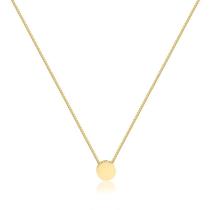 Gargantilha 40cm Com Pingente Redondo Folheada A Ouro Gargantilha 40cm Com Pingente Redondo Folheada A Ouro