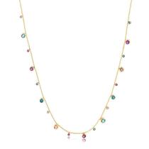 Gargantilha 40cm Extensor 10cm Pontos Luz Coloridos Folheada Gargantilha 40cm Extensor 10cm Pontos Luz Coloridos Folheada