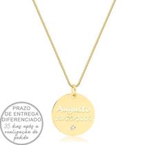 Gargantilha 40cm Extensor 5cm Circulo Personalizavel 1 Nome