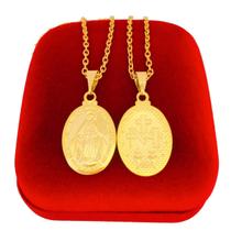 Gargantilha 45 cm Medalha Milagrosa Nossa Senhora Das Graças Folheada a Ouro 18k Gargantilha 45 cm Medalha Milagrosa Nossa Senhora Das Graças Folheada a Ouro 18k