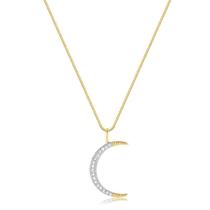 Gargantilha 50cm 5cm Extensor Lua Folheada Ouro Zircônia Gargantilha 50cm 5cm Extensor Lua Folheada Ouro Zircônia