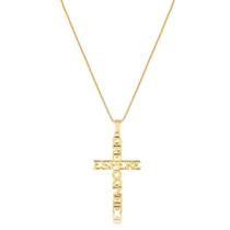Gargantilha 50cm Com Crucifixo Ore Espere E Confie Folheada Gargantilha 50cm Com Crucifixo Ore Espere E Confie Folheada