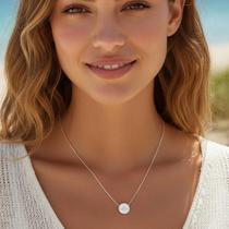 Gargantilha Amaré 45cm com Pingente de Onda em Madrepérola - Prata 925