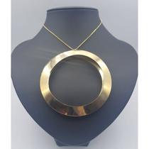Gargantilha argola chapada banhada a ouro 18k