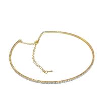 Gargantilha Aro Dourado com Mini Zircônias Festa e Evento Gargantilha Aro Dourado com Mini Zircônias Festa e Evento
