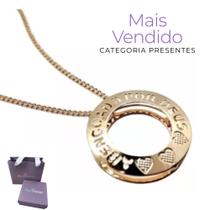 Gargantilha Banhada a Ouro 18K Abençoado por Deus 531614 Tamanho 50cm Elegância e Fé