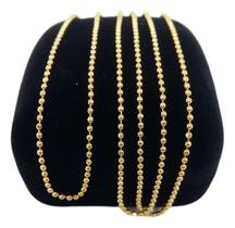 Gargantilha Banhada a Ouro Premium Joias Nobre Elo Esferas 2mm 70cm