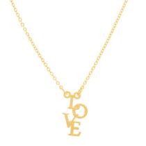 Gargantilha banhado ouro 3x 24k 18k e 22k feminino fio fino com pendant love rommanel 531645 Gargantilha banhado ouro 3x 24k 18k e 22k feminino fio fino com pendant love rommanel 531645