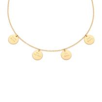 Gargantilha banhado ouro 3x 24k 18k e 22k feminino medalhas frases penduradas rommanel 532194