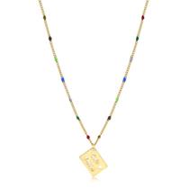 Gargantilha Bolinhas Multicolor Com Plaquinha Tudo passa