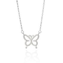 Gargantilha borboleta de prata 925 BRANCO 830106 Rommanel