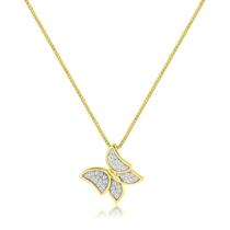 Gargantilha Borboletinha Folheada A Ouro Com Microzircônias Gargantilha Borboletinha Folheada A Ouro Com Microzircônias
