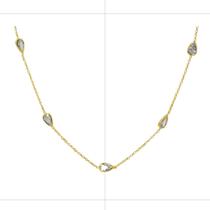 Gargantilha Bruna Semijóias Folheada A Ouro Gotas Zircônia