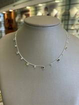 Gargantilha chocker de prata 925 com pedras de Zirconia colorida