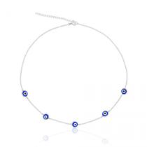 Gargantilha Chocker Olho Grego em Prata 925