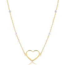 Gargantilha Choker 32cm Com Extensor De 10cm Coração Vazado Gargantilha Choker 32cm Com Extensor De 10cm Coração Vazado