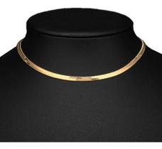 Gargantilha Choker Colar Feminino Fita Laminada Banhada 4mm