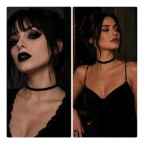 Gargantilha Choker Colar Preto Veludo Vintage Rock Gótico Gargantilha Choker Colar Preto Veludo Vintage Rock Gótico