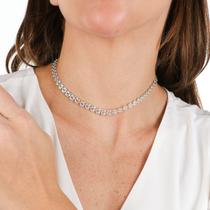 Gargantilha Choker Feminina Colar Prata Moderno Estiloso