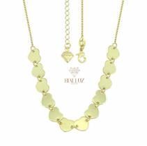 Gargantilha Choker Folheada a Ouro com Medalhas de Coração Gargantilha Choker Folheada a Ouro com Medalhas de Coração