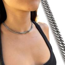 Gargantilha Choker Grumet Duplo 4,5 Mm Colar Prata Aço Inox Gargantilha Choker Grumet Duplo 4,5 Mm Colar Prata Aço Inox