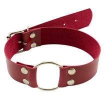 Gargantilha Choker Larga em Material Sintético com Argola em Metal Expressão de Estilo e Ousadia Gargantilha Choker Larga em Material Sintético com Argola em Metal Expressão de Estilo e Ousadia