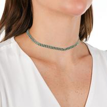 Gargantilha Choker Pedras de Zircônia Feminina Colar Cordão Gargantilha Choker Pedras de Zircônia Feminina Colar Cordão