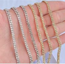 Gargantilha Choker Riviera Cristal Zircônia Banhado A Ouro 18k Antialérgico Gargantilha Choker Riviera Cristal Zircônia Banhado A Ouro 18k Antialérgico