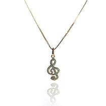 Gargantilha Clave de Sol Banhada a Ouro 18K