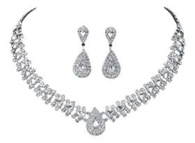 Gargantilha Colar Brinco Strass Gota Prata Noiva Festa Luxo Gargantilha Colar Brinco Strass Gota Prata Noiva Festa Luxo