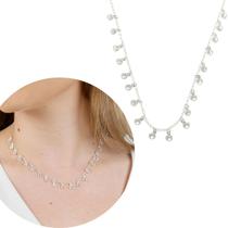 Gargantilha Colar Choker Pedras Feminina Zircônia Prata 925