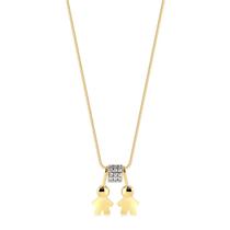 Gargantilha Colar Com Ping Filhos Folheado A Ouro