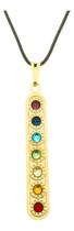 Gargantilha Colar Cordão Pingente 7 Chakras Feminino Ouro 18
