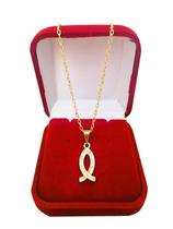 Gargantilha Colar Feminino Folheado a Ouro 18 k Pingente Peixe Cristão Evangelico Zircônias Cravejadas Gargantilha Colar Feminino Folheado a Ouro 18 k Pingente Peixe Cristão Evangelico Zircônias Cravejadas