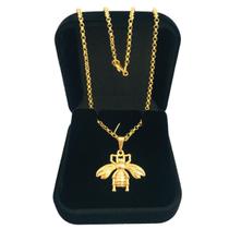 Gargantilha Colar Feminino Pingente Abelha Abelhinha Folheada a Ouro 18k