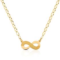Gargantilha Colar Infinito Ouro 10k Amarelo 50cm Gargantilha Colar Infinito Ouro 10k Amarelo 50cm
