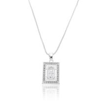 Gargantilha Colar Prata Pingente Religioso Nossa Senhora