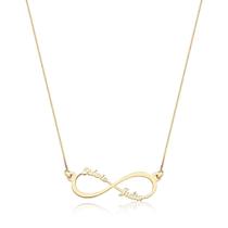 Gargantilha Colar Símbolo Infinito Com Nomes Ouro Puro 10k Gargantilha Colar Símbolo Infinito Com Nomes Ouro Puro 10k