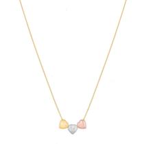 Gargantilha Colar Veneziana 3 Corações Jóia Em Ouro 18k 750