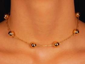 Gargantilha com bolas banhado a Ouro 18k Gargantilha com bolas banhado a Ouro 18k