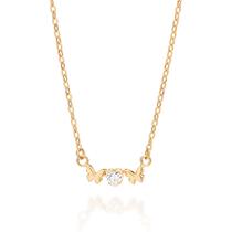 Gargantilha com Borboleta e Coração Zircônia Rommanel 532621 Cor:Dourado Gargantilha com Borboleta e Coração Zircônia Rommanel 532621 Cor:Dourado